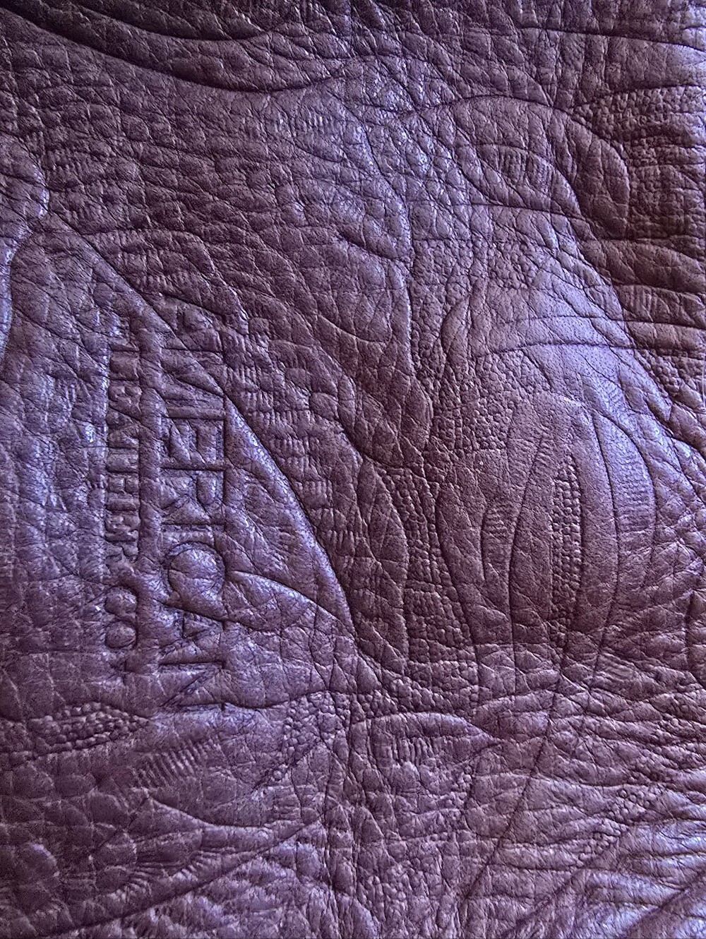 American Leather Co. Embossed Bag in Mauve Brown - Picture 6 of 6